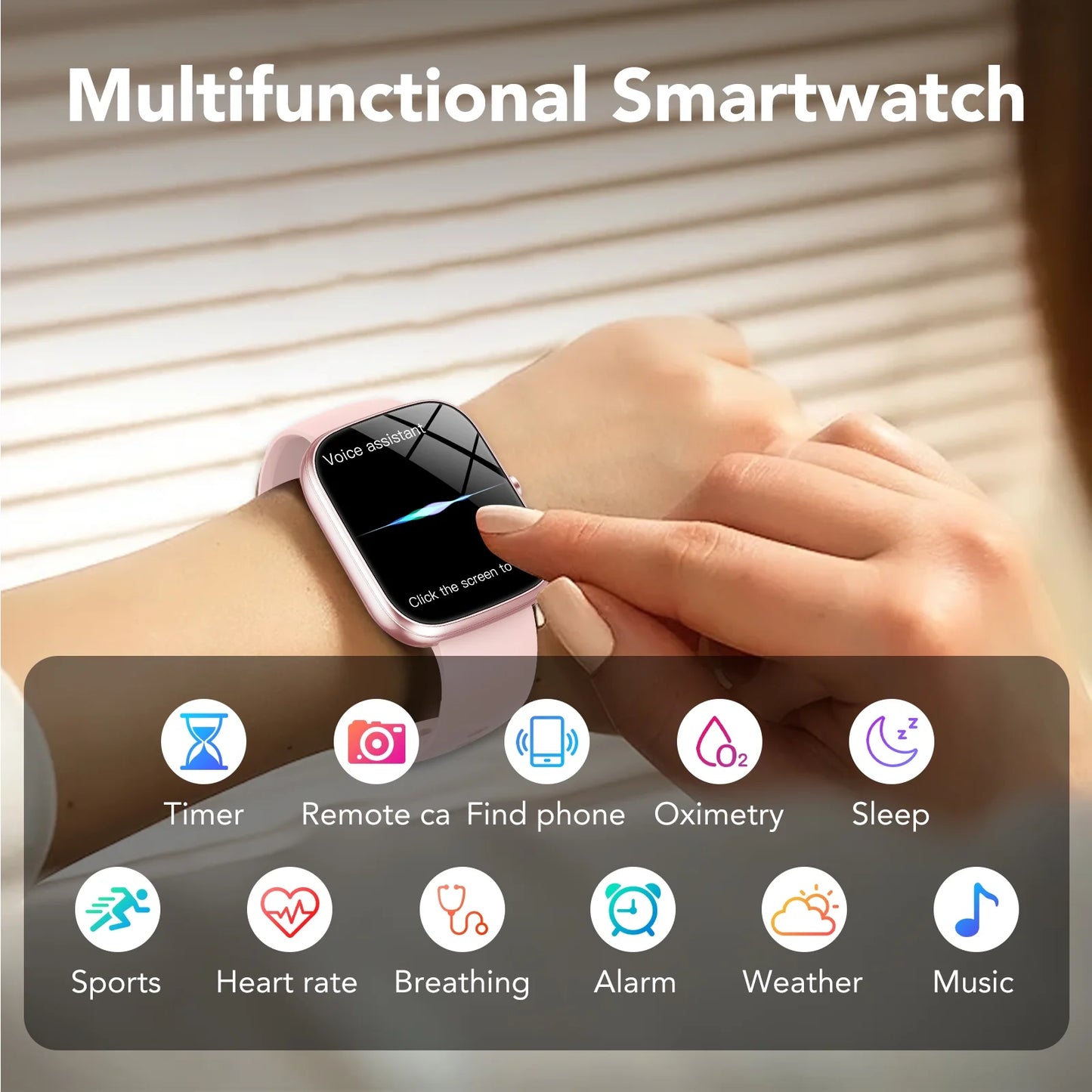 2025 NEW 1.91''HD Screen Smart Watch for Android and Iphone,Answer/Make Calls/100 Sports Modes/Message Reminder,Ip68 Waterproof Outdoor Fitness Tracker Women Men,(Perfect for Holiday Gifts)