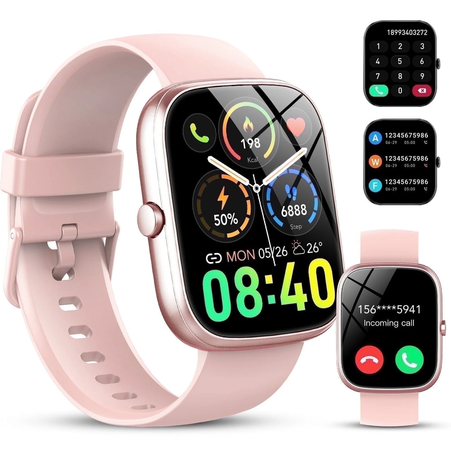 2025 NEW 1.91''HD Screen Smart Watch for Android and Iphone,Answer/Make Calls/100 Sports Modes/Message Reminder,Ip68 Waterproof Outdoor Fitness Tracker Women Men,(Perfect for Holiday Gifts)