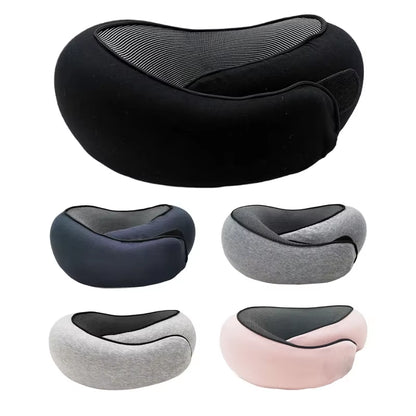 Neck Pillow Memory Foam Travel Pillow Soft Chin Support Pillow with 360-Degree Head Support for Home Airplanes and Car
