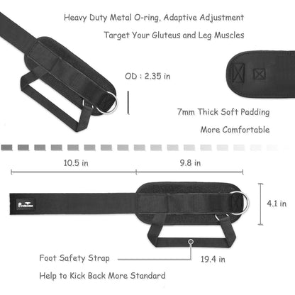 Adjustable Ankle Strap with O-Ring for Cable Machines