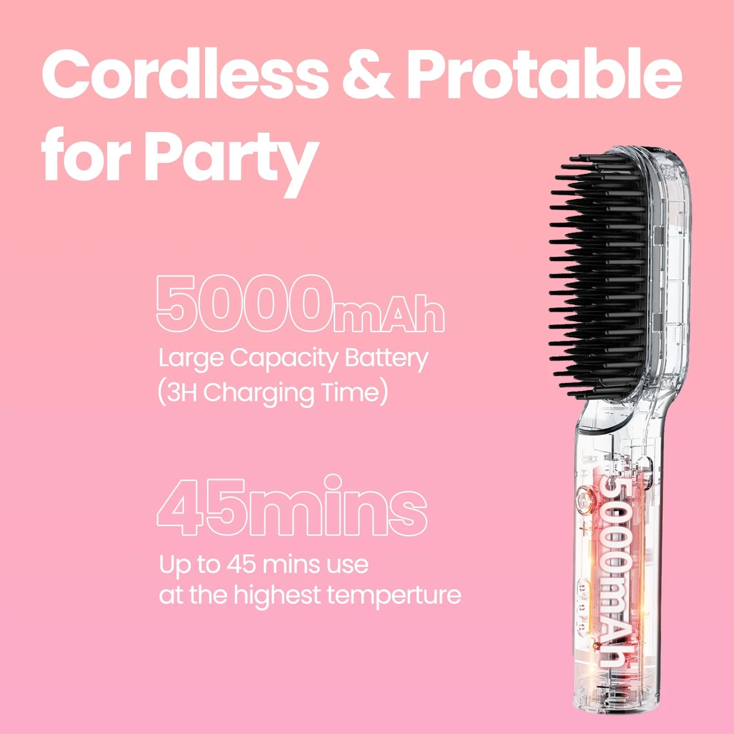 StraightenPro™ Cordless Hair Brush – USB Rechargeable