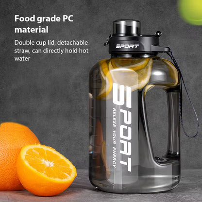 1.2L/1.7L/2.5L Large Capacity Water Bottle Big Belly Cup Sports Water Bottle Ton Ton Bucket Student Portable Plastic Space Cup