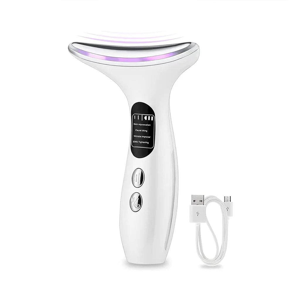 Facial Neck Massager for Skin Care Electric Face Neck Lifting Massager with 45℃ Heat & 3 Massage Modes for Wrinkles Facial Massager