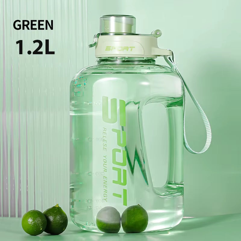 1.2L/1.7L/2.5L Large Capacity Water Bottle Big Belly Cup Sports Water Bottle Ton Ton Bucket Student Portable Plastic Space Cup