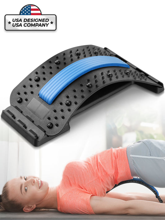 Back Stretcher for Lower Back Pain Relief, Back Cracker Lumbar Spine Board Adjustable Multi-Level Lumbar Support Back Massagers, Lower and Upper Back Pain Relief with 4 Levels Adjustment
