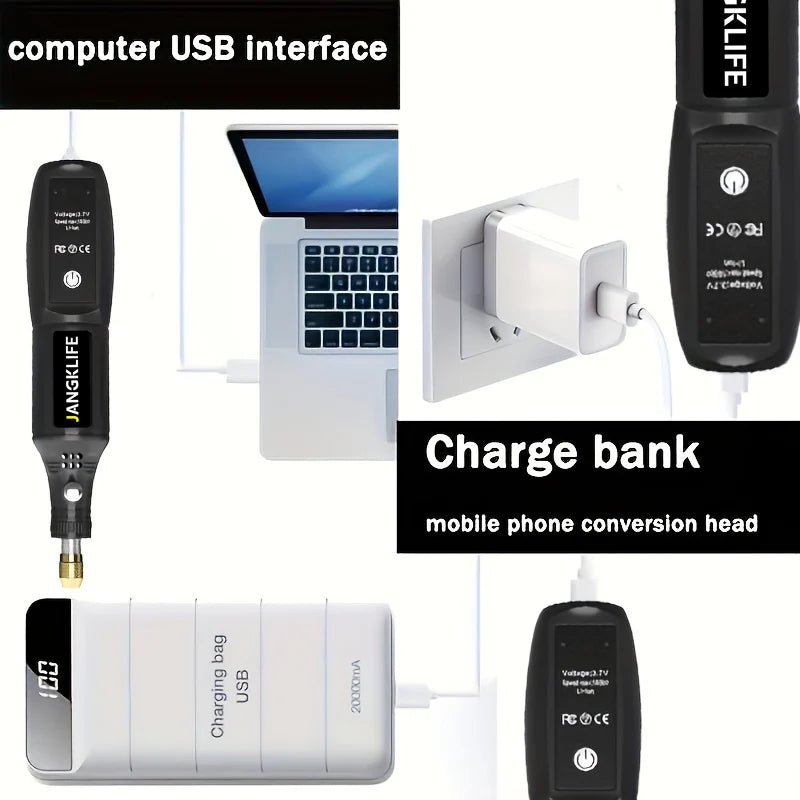 USB Cordless Rotary Tool Kit Woodworking Engraving Pen DIY for Jewelry Metal Glass Mini Wireless Drill USB Cordless Rotary Tool